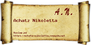 Achatz Nikoletta névjegykártya