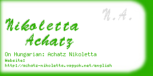 nikoletta achatz business card